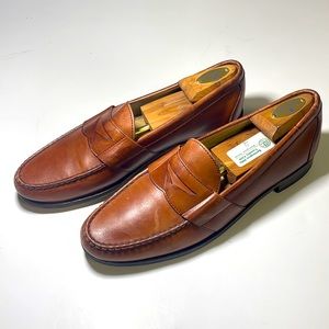 Allen Edmonds mens 11 brown leather Cameron penny loafer dress shoes EUC